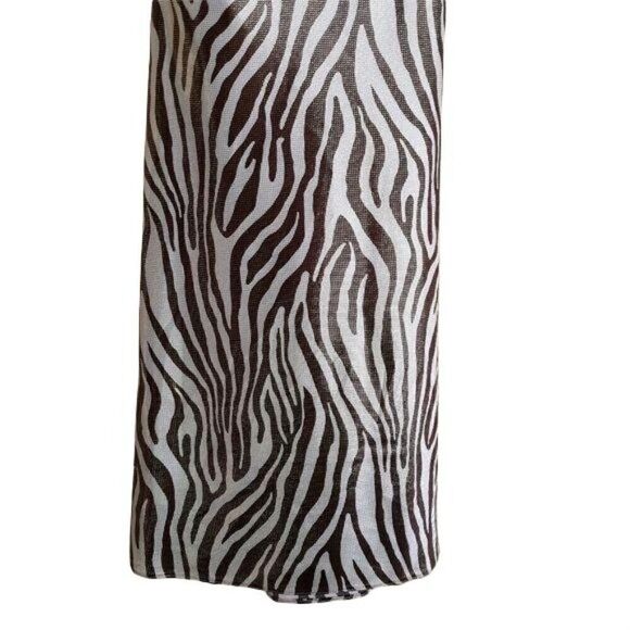 Y2K La Femme Racerback Dress 10 Formal Metallic Bronze Zebra Plunging V Strappy - Picture 6 of 11